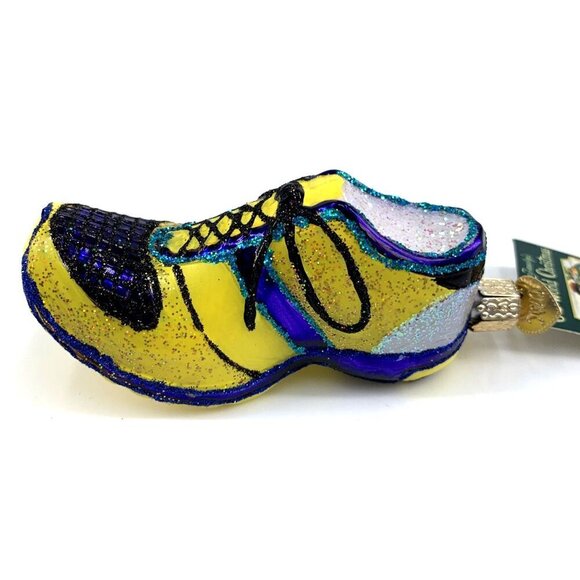 Running Shoe Old World Christmas 4" Blown Glass Ornament OWC 2013 - Picture 6 of 9